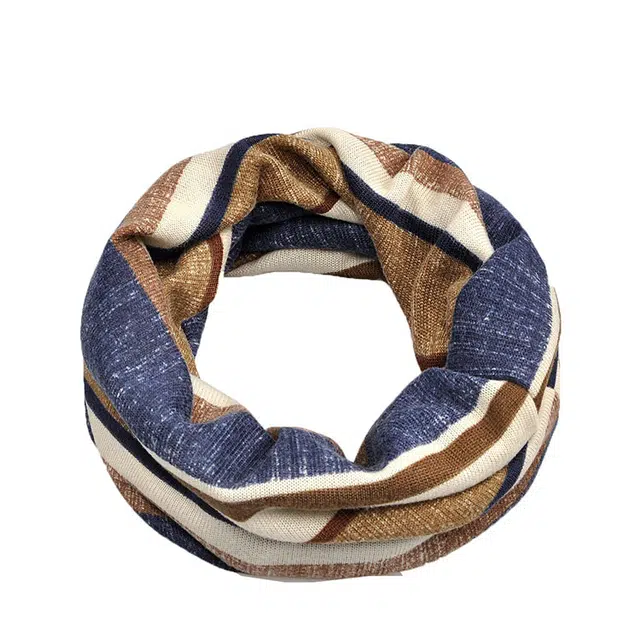 浪莎 秋冬季条纹双层针织堆堆防风护颈保暧 涤纶 绒线帽 男女同款情侣款