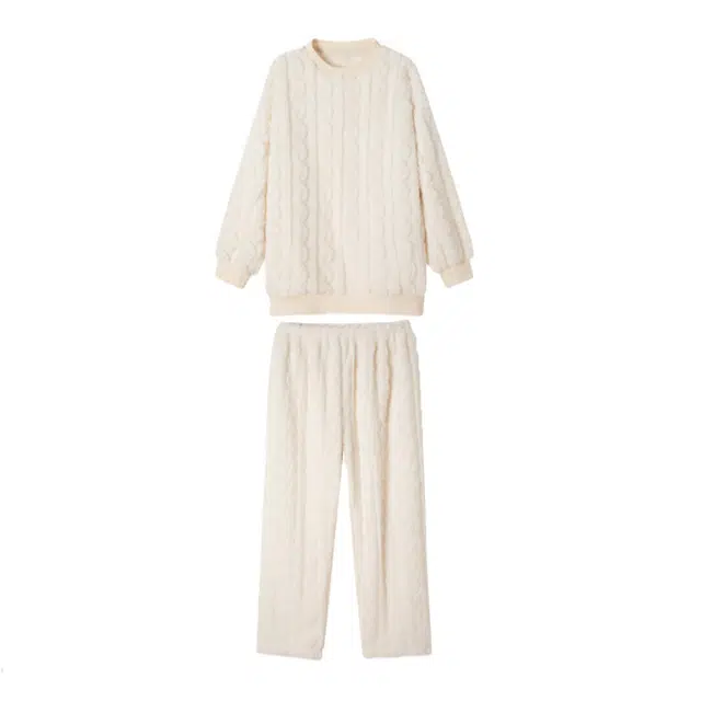 花蔓色 加厚亲肤休闲长袖长裤家居服可外穿睡衣套装 女款