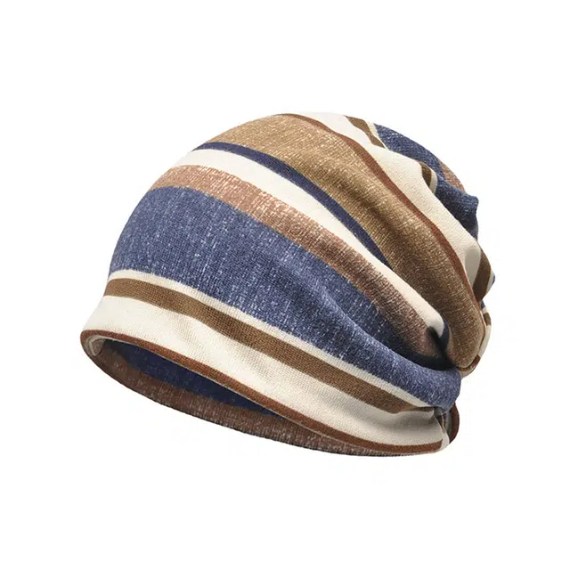 浪莎 秋冬季条纹双层针织堆堆防风护颈保暧 涤纶 绒线帽 男女同款情侣款