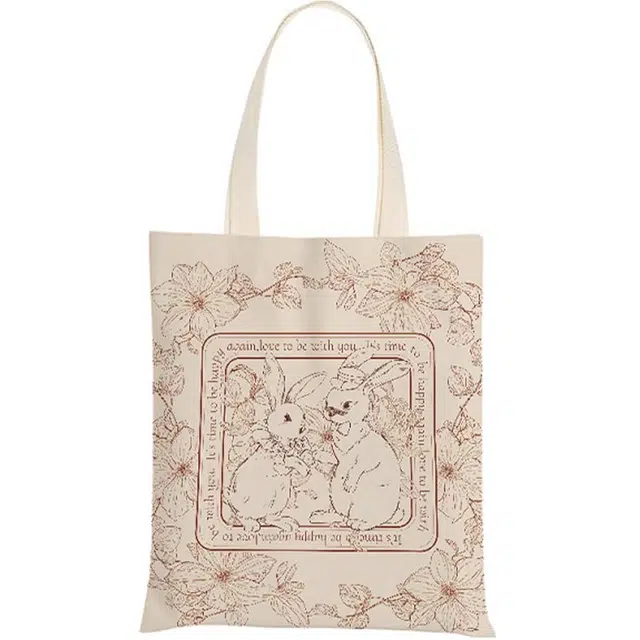 奥松 家用家居初恋游园经典日系大容量学生上课上班通勤手提包袋 绒面科技布 单肩包 男女同款情侣款 米白色