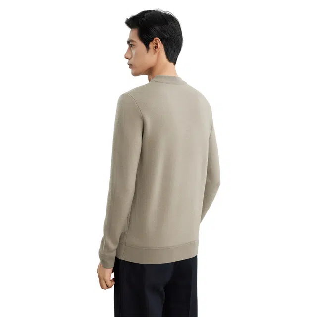 恒源祥 半高领加厚休闲纯色长袖毛衣 男款