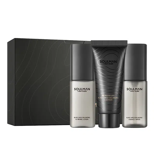 极男 黑盾男士舒缓抗皱衰护肤套装礼盒紧致抗初老 保湿补水控油清洁 控油换季送礼