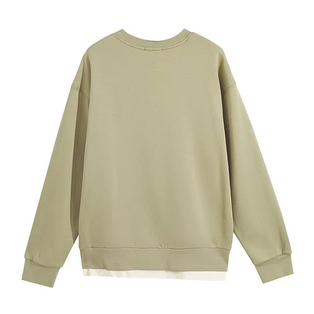 美特斯邦威 圆领美式摇粒绒落肩卫衣 男女同款