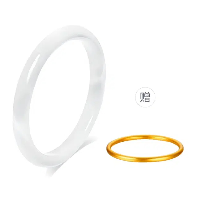 幸囍礼 复古贵妃冷淡风温婉镯子 简约时尚轻奢高级感百搭饰品 素圈白月光优雅古风精致气质玉镯 旗袍汉服手饰 琉璃 玉石手镯 女款