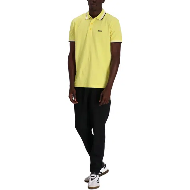 HUGO BOSS Cotton Polo Shirt With Contrast Logo Details LogoPolo