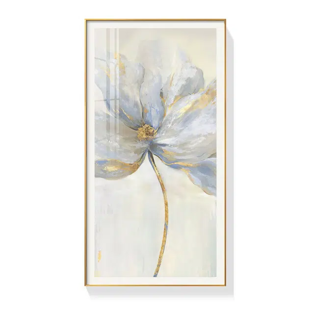 钵提 简约竖版壁画美式现代花卉玄关装饰画轻奢高档客厅进门墙挂  潮流衍生品