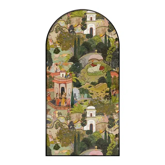 钵提 法式玄关装饰画拱形中古风 走廊过道挂画 复古艺术客厅高档竖版壁画  潮流衍生品