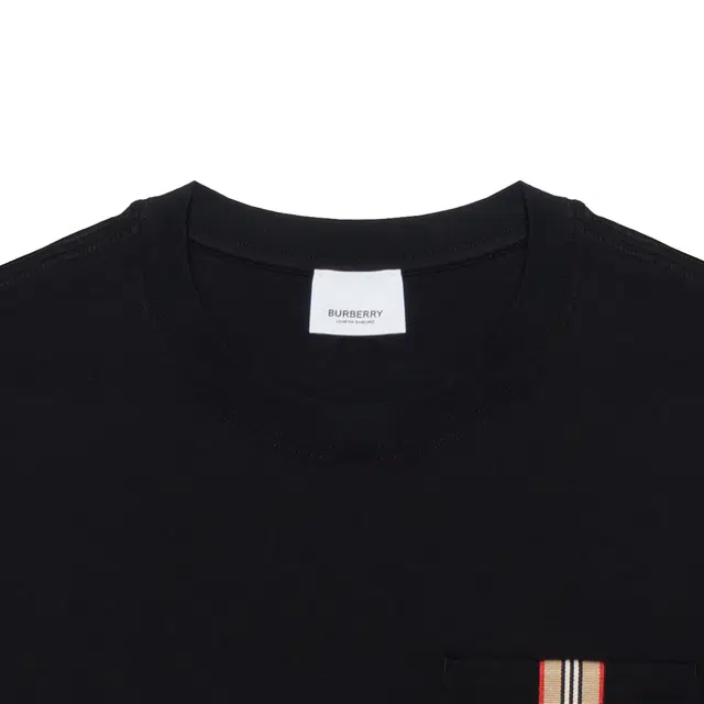 Burberry SS24 Striped Applique Crewneck T-Shirt Black