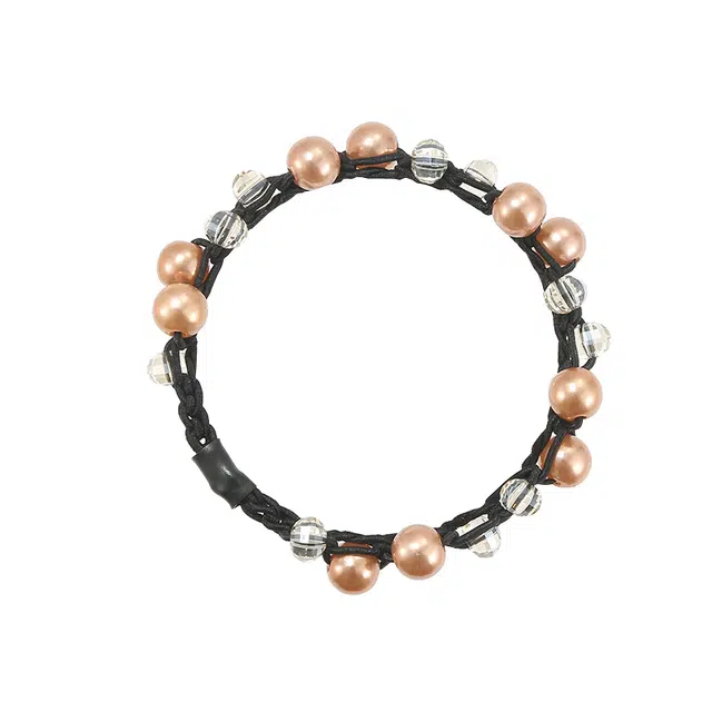 如花梦 优雅珍珠水钻头绳 简约高弹力耐用皮筋扎头发发绳 日常通勤百搭发圈 女款