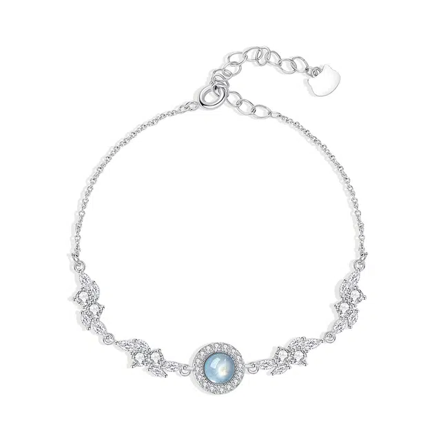 银千惠 新中式海底星空手腕链 轻奢高级感镶嵌宝石璀璨吸睛手饰  小众闪耀星河清冷感冷淡风送礼闺蜜百搭首饰 海蓝宝手链 女款 礼盒装