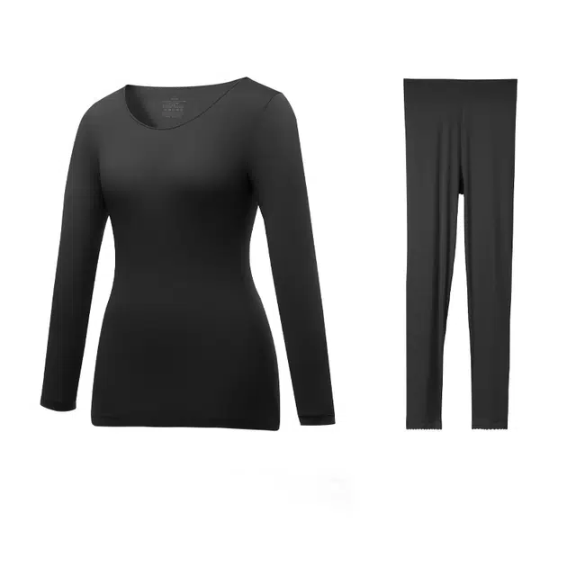 都市丽人 无痕内穿圆领透气保暖套装 女款