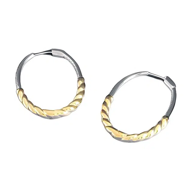 apm Monaco Spiral Hoop Earrings Silver Gold