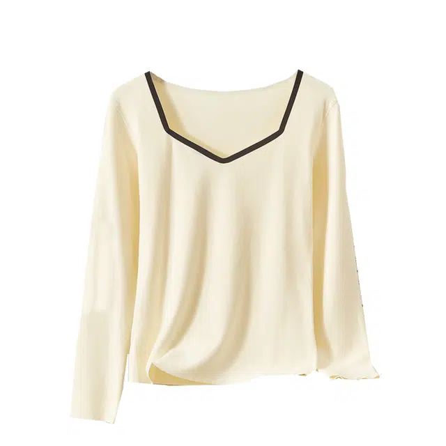 雅鹿 德绒北欧风双面磨毛打底衫休闲长袖上衣保暖上装 女款