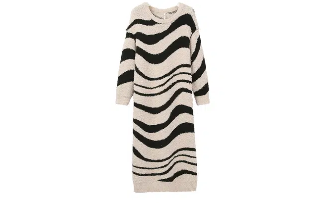 安之伴 保暖锁温时尚可外穿长袖中长款睡裙 女款 杏子灰