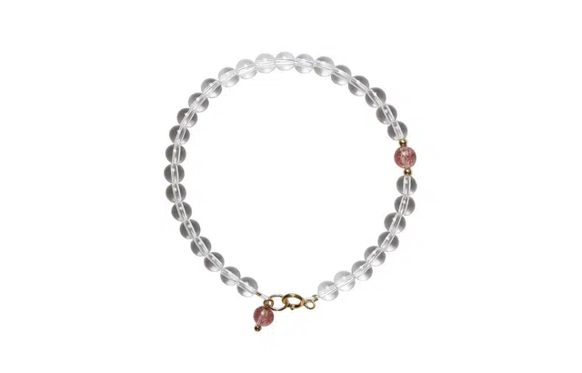 骊碧 新中式极简国潮草莓晶清新单圈 水晶 手串 男女同款情侣款