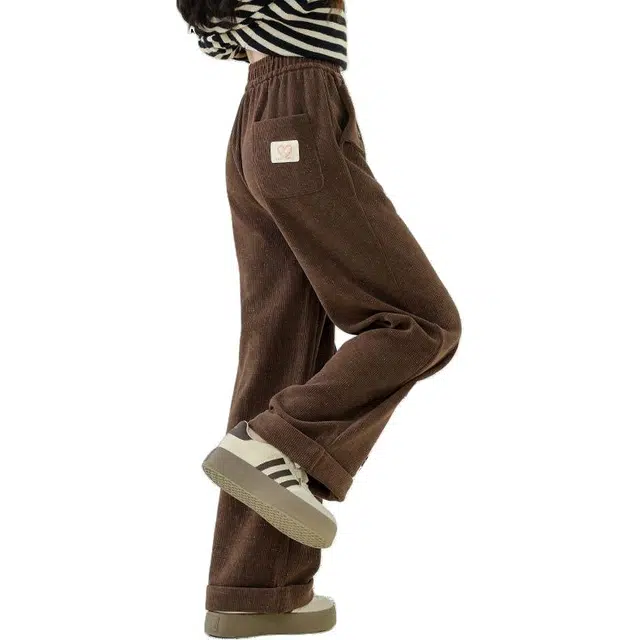 憨憨象 简约休闲纯色长裤 咖色 青少年