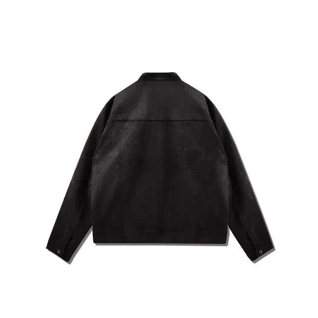 我是大卫 美式复古短款机车服双拉链立领夹克外套 男女同款