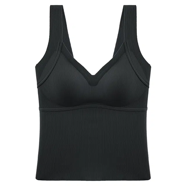 二三二三 无痕发热免穿纯色秋冬季背心 女款 黑色