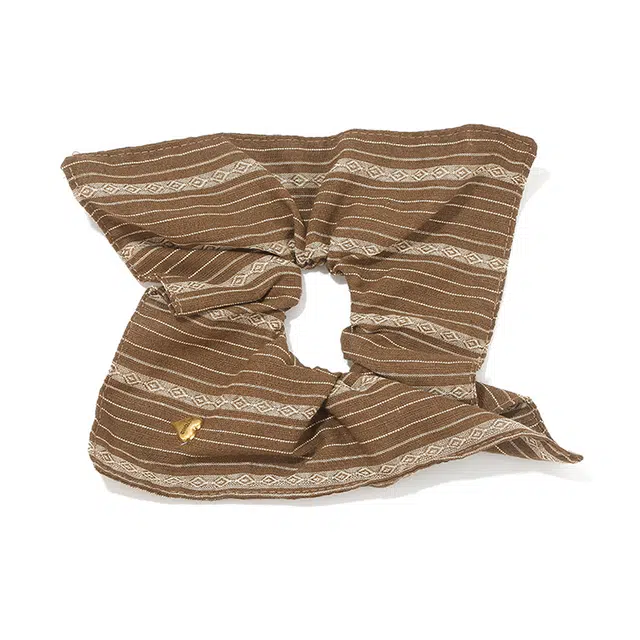 如花梦 法式复古条纹方形大肠小众设计感扎头发日常通勤发饰 布艺 发圈 女款