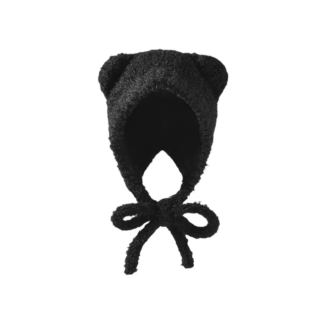 北极绒 可爱小熊冬季显脸小保暖大头围护耳 聚酯纤维 绒线帽 女款