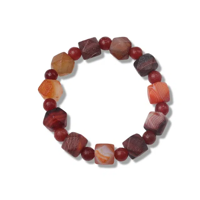 古禾 国潮风暗红共赴山海系列新中式复古民族风 玛瑙 手串 男女同款情侣款