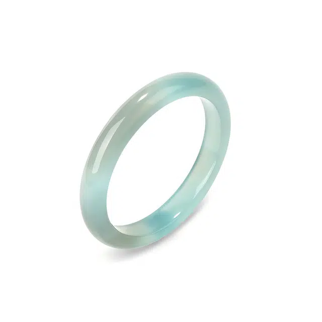 匠锁心玉 高冰库里蓝 新中式 国潮国风 小众 轻奢高级感 古风温婉  清冷感 潮流 玉髓 手镯 女款