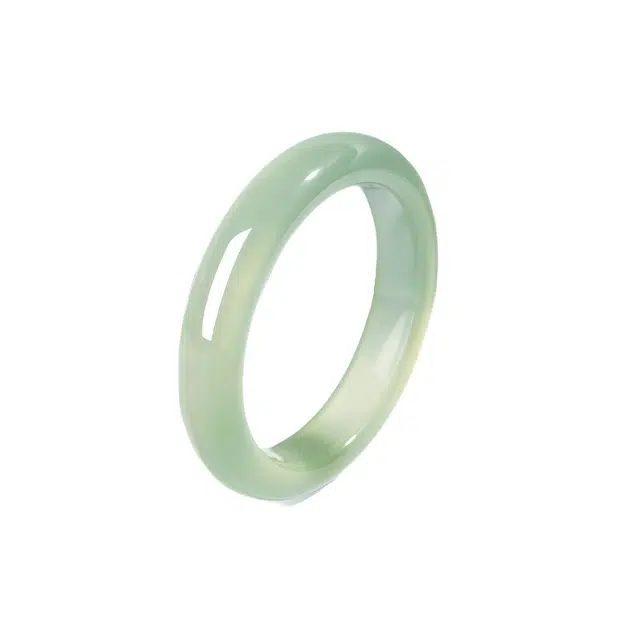 匠锁心玉 荧光油青青山黛 新中式 国潮国风 小众 轻奢高级感 平安纳福 古风温婉 典雅大方 岫玉（蛇纹石玉） 手镯 女款