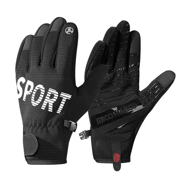 南极人 可触屏防滑户外骑行摩托车开车防风防寒加厚抗寒 加绒 保暖手套 男款