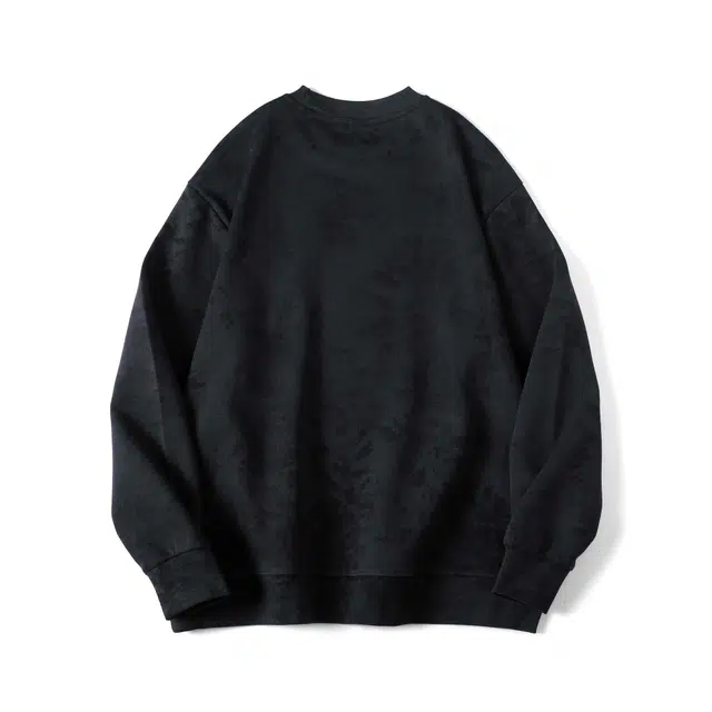 赞仕 重磅水洗圆领宽松大码长袖简约休闲卫衣 男女同款