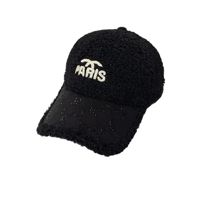 木林森 刺绣   显脸小保暖 羊羔绒 鸭舌帽 男女同款情侣款