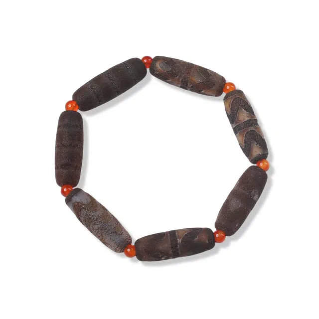 古禾 吉祥韵章藏式念珠天珠招财纳福 玛瑙 手串 男女同款情侣款