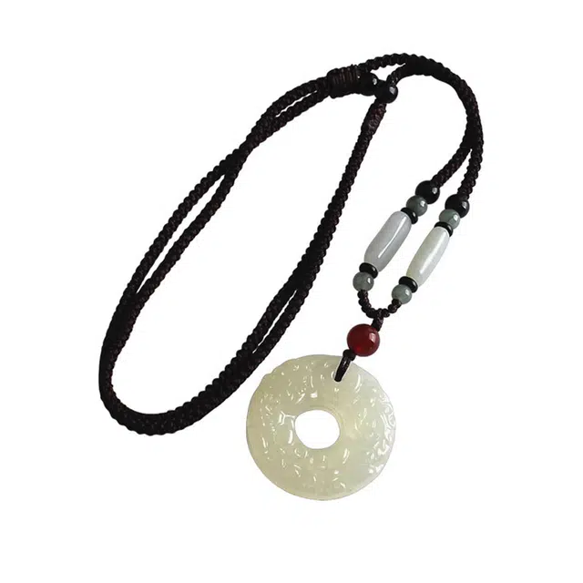 万娜 招财貔貅 新中式国潮冷淡复古气质高级感设计 和田玉项链 青玉 男款