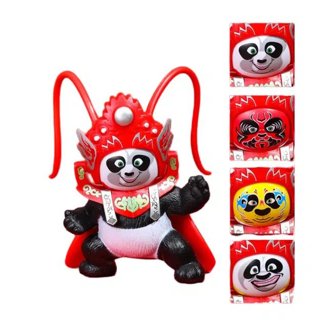 雄俊 国宝熊猫变脸娃娃川剧磨砂国潮风潮玩 玩具