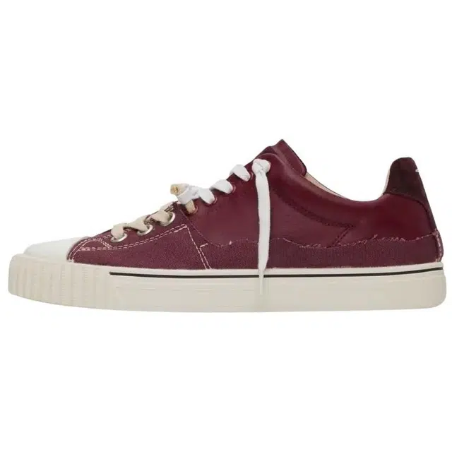 Maison Margiela Leather Low Top Sneakers Burgundy