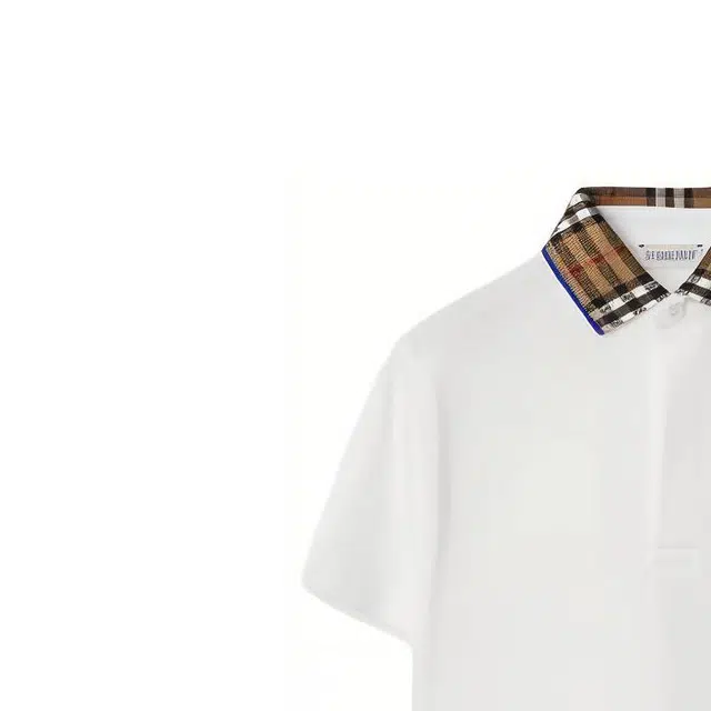 Burberry Check Collar Cotton Polo Shirt PoloT