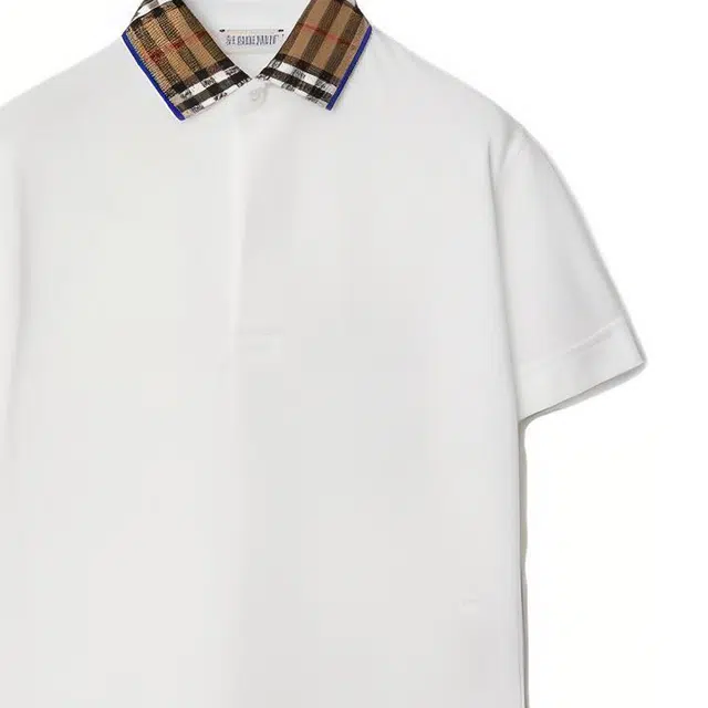 Burberry Check Collar Cotton Polo Shirt PoloT