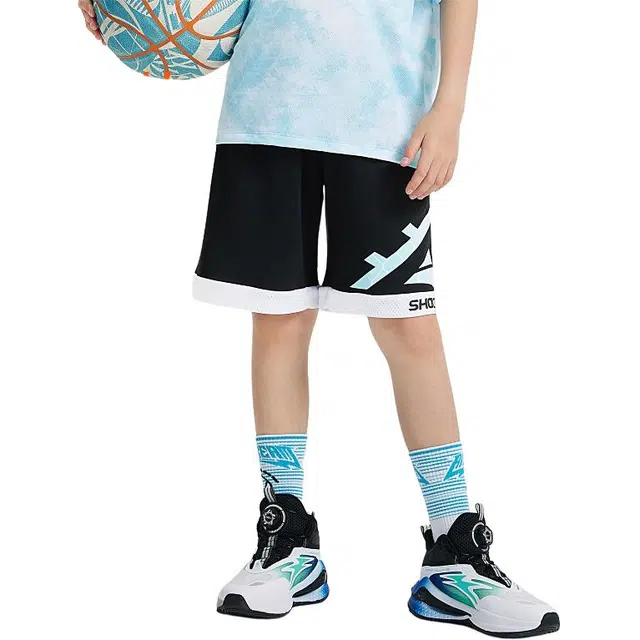 安踏儿童 透气舒适亲肤短裤 青少年 梦幻黑