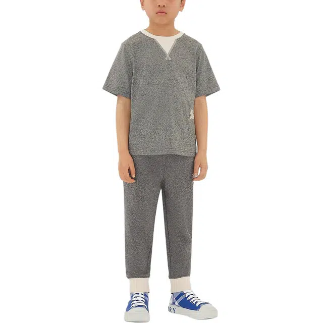 Burberry Two-Tone Cotton T-Shirt LogoT