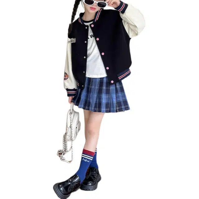 浪莎 时尚百搭舒适柔软棒球服 黑色青少年