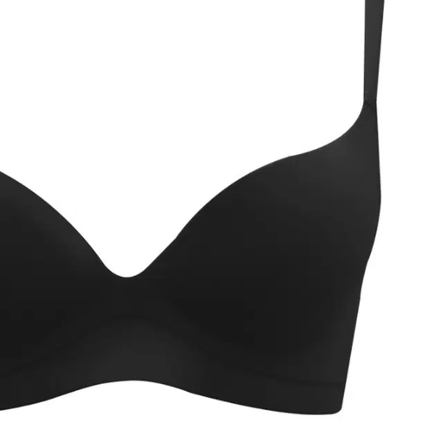 水中花 纯色简约聚拢小胸无痕一片式收副乳防下垂文胸 女款 黑色