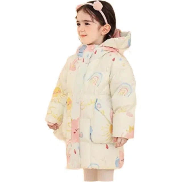 儿童款 鸭鸭 连帽休闲卡通印花羽绒服