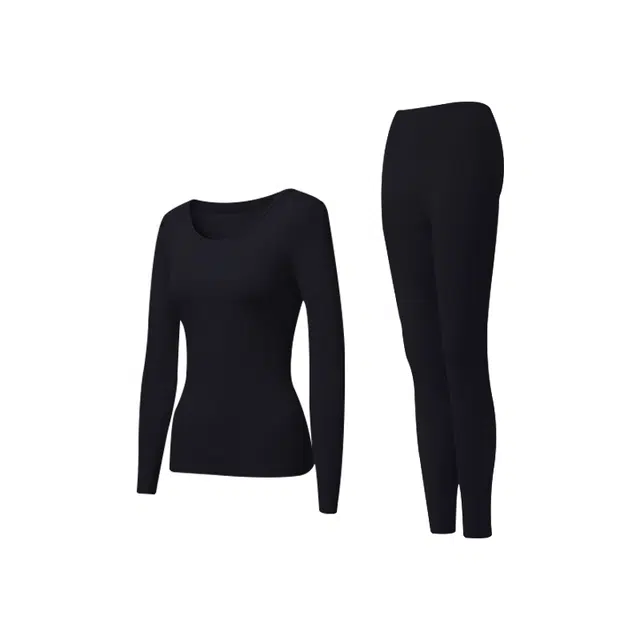 帕兰朵 舒适无痕柔软发热温暖抗菌保暖套装 女款