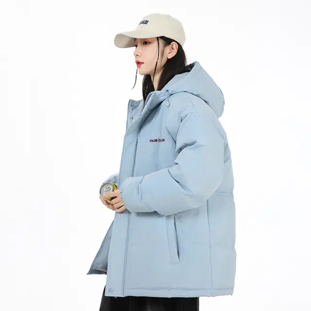 雅鹿 美式潮流基础款连帽加绒加厚保暖纯色休闲宽松户外防寒高级感学院风简约氛围感棉服 男女同款