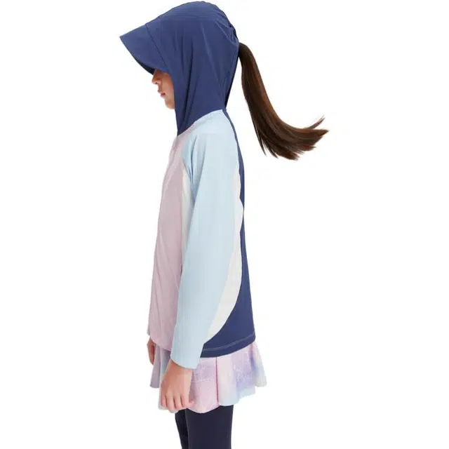 波司登 童装 拼接防紫外线抗菌透气连帽防晒服 女童 芭蕾粉