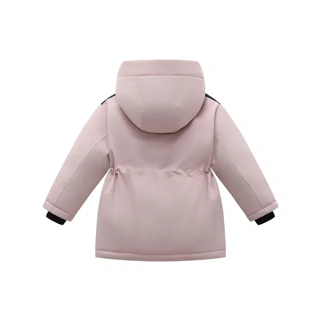 雅鹿 中长款保暖加厚连帽羽绒服中小童