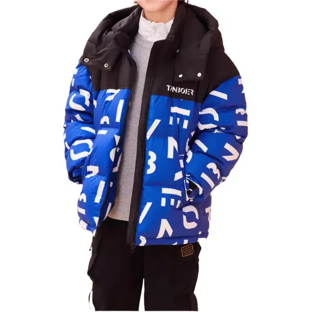 儿童款 坦博尔 撞色拼接保暖可脱卸帽羽绒服