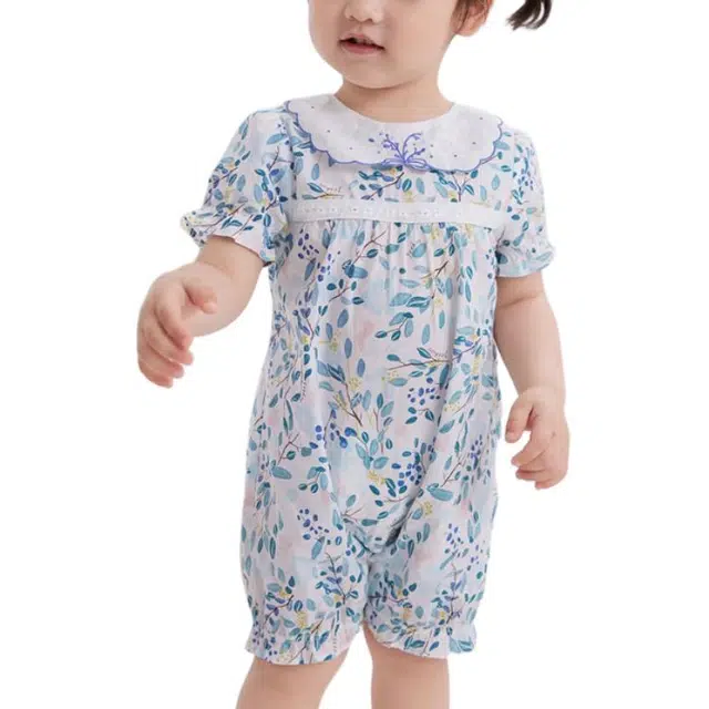 婴幼童儿童款 英氏 舒适纯棉百搭连体装 白底印花