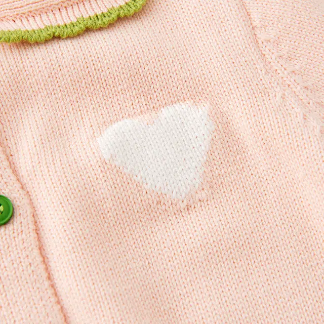 童泰女童针织开衫春秋款卫衣粉色衣服时尚翻领毛衣休闲外出上衣