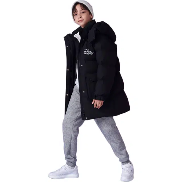 坦博尔 中长款可脱卸帽舒适保暖加厚羽绒服 儿童款