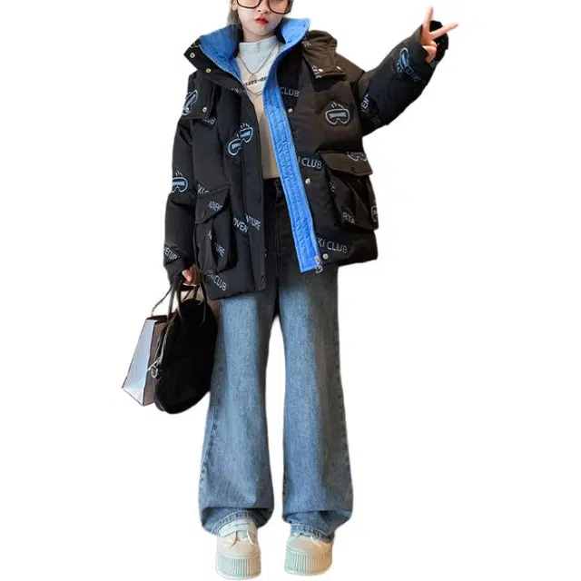 浪莎 时尚舒适字母保暖羽绒服 青少年